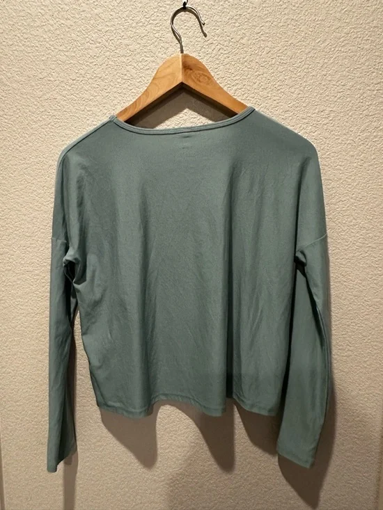 Beyond Yoga Featherweight Long Sleeve Tee XS Minty Slate Heather - Picture 3 of 5